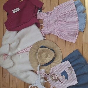 Girls Bundle Dresses Outfits Hat Fut Coat